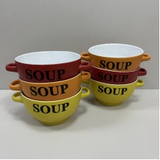 Набір бульйонниць-піал з ручками 650 мл 6 шт кераміка SOUP SNT 20338
