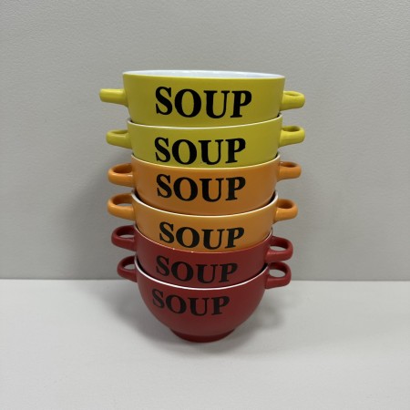 Набір бульйонниць-піал з ручками 650 мл 6 шт кераміка SOUP SNT 20338