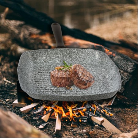 Сковорода-гриль Ofenbach d-28 см з кришкою з антипригарним покриттям 100507