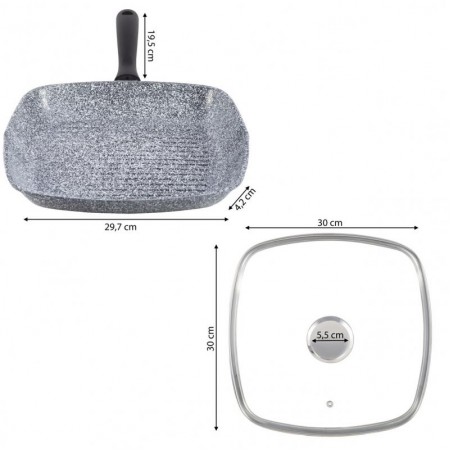 Сковорода-гриль Ofenbach d-28 см з кришкою з антипригарним покриттям 100507