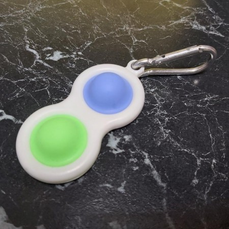 Simple Dimple Антистрес Іграшка Сімпл Дімпл - (Pop It - Поп Іт - Попит - Popit) - Білий Брелок з карабіном - 2 пухирці