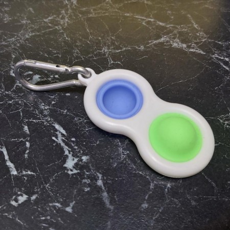 Simple Dimple Антистрес Іграшка Сімпл Дімпл - (Pop It - Поп Іт - Попит - Popit) - Білий Брелок з карабіном - 2 пухирці