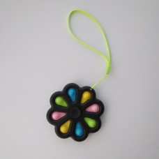 Іграшка антистрес Pop It Simple Dimple Квітка-Спіннер чорний 1863-13