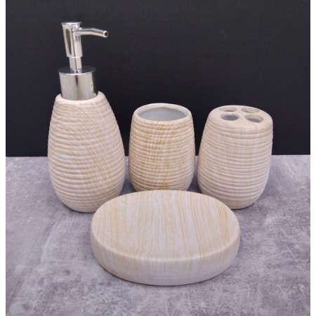 Набір аксесуарів для ванної кімнати 4 пр Білий Ясен S&T 888-06-027