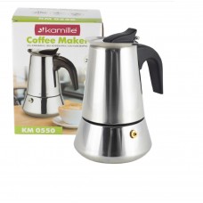 Кавоварка гейзерна Kamille 200мл із нержавіючої сталі KM-0550