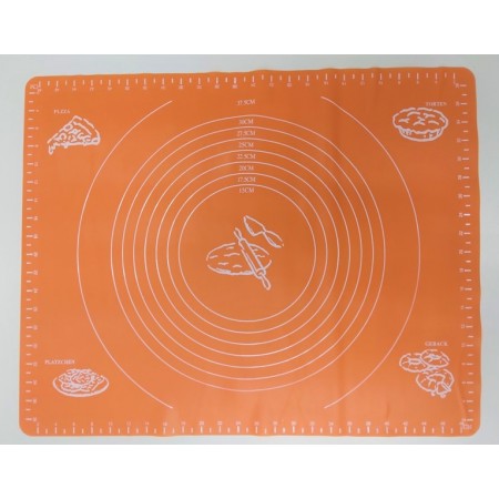 Силіконовий килимок A-PLUS для випікання та розкочування тіста 50*40 см помаранчевий 586457