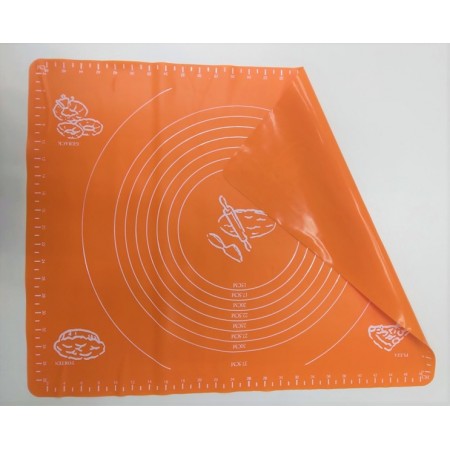 Силіконовий килимок A-PLUS для випікання та розкочування тіста 50*40 см помаранчевий 586457