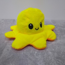 М'яка іграшка восьминіг перевертень, двосторонній восьминіг настрій 2 в 1 Жовто-жовтогарячий