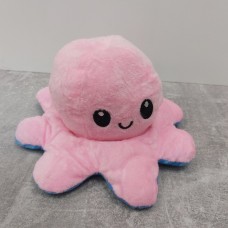 М'яка іграшка восьминіг перевертень, двосторонній восьминіг настрій 2 в 1 Рожево-блакитний