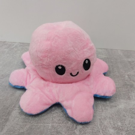 М'яка іграшка восьминіг перевертень, двосторонній восьминіг настрій 2 в 1 Рожево-блакитний