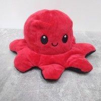 М'яка іграшка восьминіг перевертень, двосторонній восьминіг настрій 2 в 1 Чорно-червоний