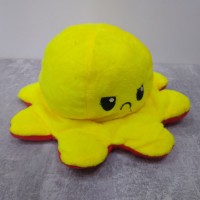 М'яка іграшка восьминіг перекрут, двосторонній восьминіг настрій 2 в 1 Жовто-червоний