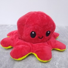 М'яка іграшка восьминіг перекрут, двосторонній восьминіг настрій 2 в 1 Жовто-червоний