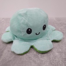 М'яка іграшка восьминіг перекрут, двосторонній восьминіг настрій 2 в 1 Зелено-блакитний