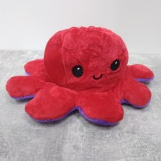 М'яка іграшка восьминіг перевертень, двосторонній восьминіг настрій 2 в 1 Фіолетово-червоний