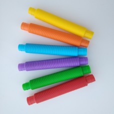 Розвиваюча сенсорна іграшка дитяча Pop Tube антистрес поп туб 6 шт набір POP-TB-03