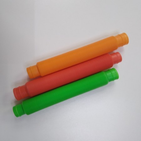 Розвиваюча сенсорна дитяча іграшка Pop Tube антистрес поп туб набір 3 шт (помаранчевий, червоний, зелений) POP-TB-25
