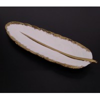 Блюдо OLens Біле перо DL21022532 12.5х36х2.5 см