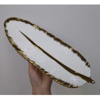 Блюдо OLens Біле перо DL21022532 12.5х36х2.5 см