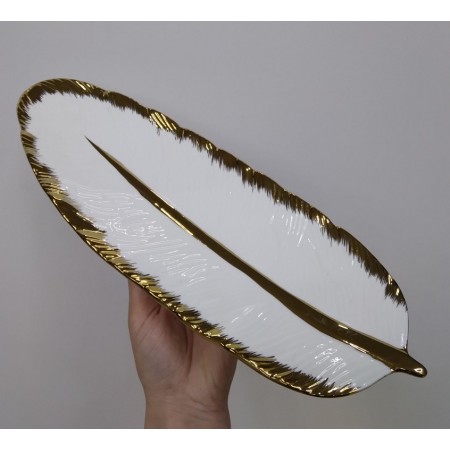 Блюдо OLens Біле перо DL21022532 12.5х36х2.5 см