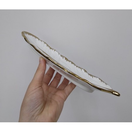 Блюдо OLens Біле перо DL21022531 10х26х1.5 см