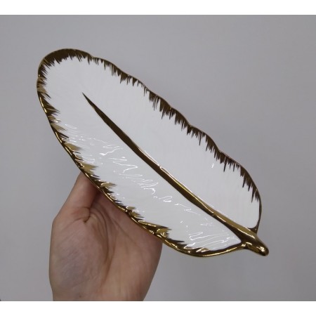 Блюдо OLens Біле перо DL21022531 10х26х1.5 см