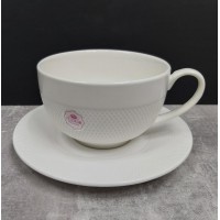 Чашка чайна з блюдцем Interos Tudor TU2755 Сітка фарфорова 350 мл