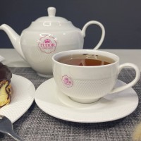 Чашка чайна з блюдцем Interos Tudor TU2755 Сітка фарфорова 350 мл