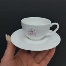 Чашка кавова з блюдцем Interos Tudor TU1843 Сітка фарфорова 90 мл