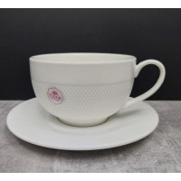 Чашка кавова з блюдцем Interos Tudor TU1843 Сітка фарфорова 90 мл