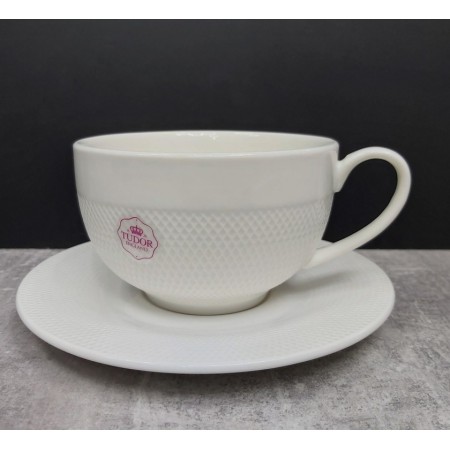 Чашка кавова з блюдцем Interos Tudor TU1843 Сітка фарфорова 90 мл