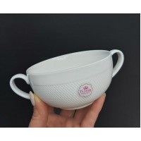 Бульйонниця порцелянова з ручками Interos TU2435 Сітка 400 мл