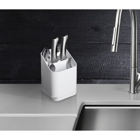 Лоток для столових приладів Emhouse 11х12 см h 17 см пластик Білий EP-910