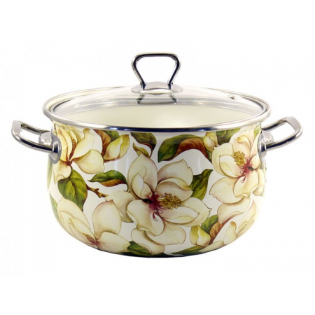 Каструля емальована Interos Магнолія 5.1 л d-22 cм 17150(88438)