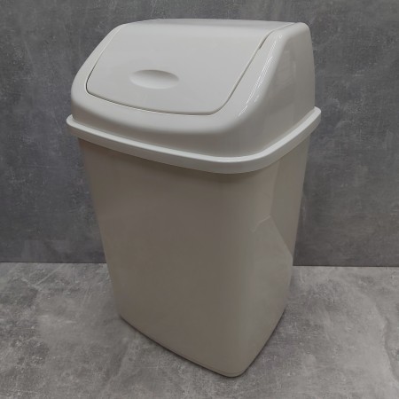 Відро для сміття Алеана 18 л з кришкою біла троянда 122065