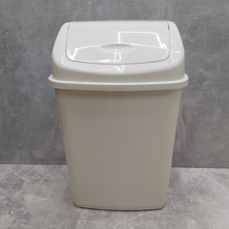 Відро для сміття Алеана 18 л з кришкою біла троянда 122065