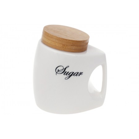 Набір фарфорових банок з бамбуковою кришкою Sugar Coffee Tea 1л Bona Di 945-385/388/387