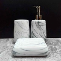 Набір аксесуарів для ванної кімнати Сірий мармур 3 предмети BonaDi 851-248