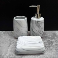 Набір аксесуарів для ванної кімнати Сірий мармур 3 предмети BonaDi 851-248