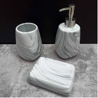 Набір аксесуарів для ванної кімнати Сірий мармур 3 предмети BonaDi 851-248