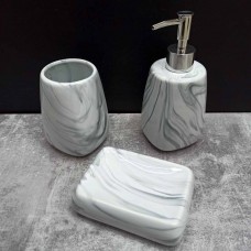 Набір аксесуарів для ванної кімнати Сірий мармур 3 предмети BonaDi 851-248