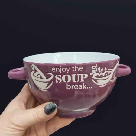 Набір бульйонниць-піал з ручками 650 мл 6 шт кераміка SOUP SNT 19933