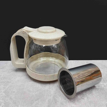 Заварювальний чайник SNT 700мл (еко пластик+ боросилікатне, зміцнене скло) (9161)