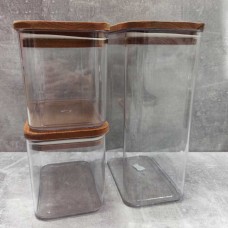 Набір з 3-х харчових контейнерів Wellini, з кришкою з дерева Туреччина, 14-8w