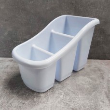 Підставка для столових приладів 3-секційна Dunya Plastik 14003 біла