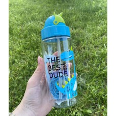 Пляшка для води Renga Mavi Renk із трубочкою "The best dude" 500 мл 912030