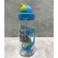 Пляшка для води Renga Mavi Renk із трубочкою "The best dude" 500 мл 912030