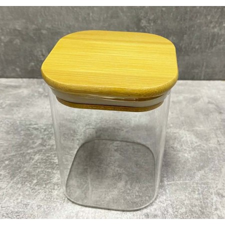 Банка з бамбуковою кришкою для зберігання Stenson 300 мл TD-00981