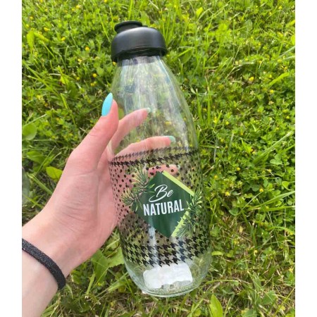 Пляшка скляна Renga Milky 1000 мл "Be Natural" 182040