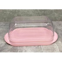 Масляна пластикова 15*10,2*2.6 см прозора/рожева Hobby life 03 1229